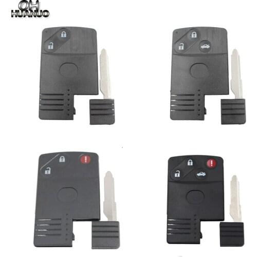 2/2+1/3/3+1 Button Smart Car Key Housing Cover Remote Key Shell Case Fob with Uncut Blade for Mazda 5 6 CX-7 CX-9 RX8 Miata MX5