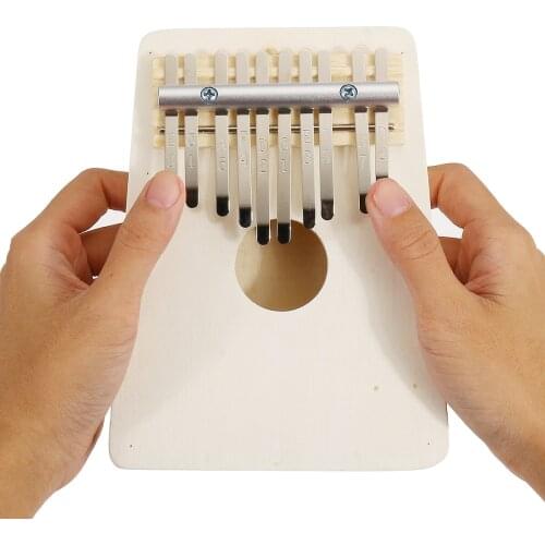 10 Keys Kalimba Wood Thumb Piano Finger Keyboard Musical Instrument W/Tuning Hammer