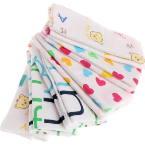 Care Baby Soft 6Pcs Baby Cartoon Towels Handkerchief Bathing Feeding Face Washcloth Wipe Cloth Convenient