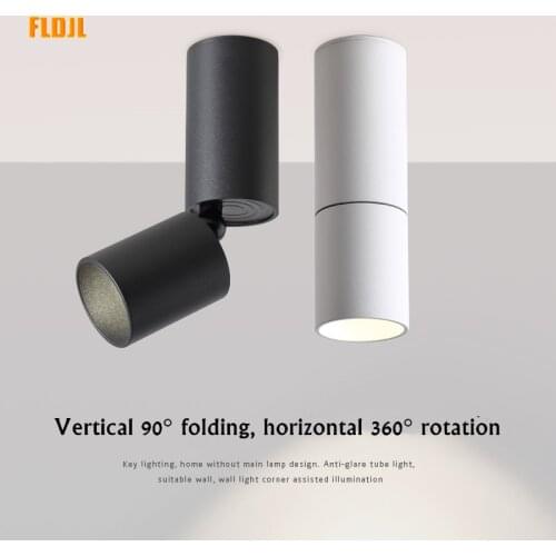 Dimmable led surface mounted spotlight 7W/12W foldable ceiling downlight home lighting COB high display AC85V~265V