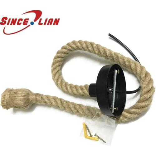 Hemp Rope Electric Wire 0.4m 0.8m 1.4m 1.9m 2.5m 3m Retro Decoration Bar Restaurant Ceiling Plate Personality DIY Lighting Cable