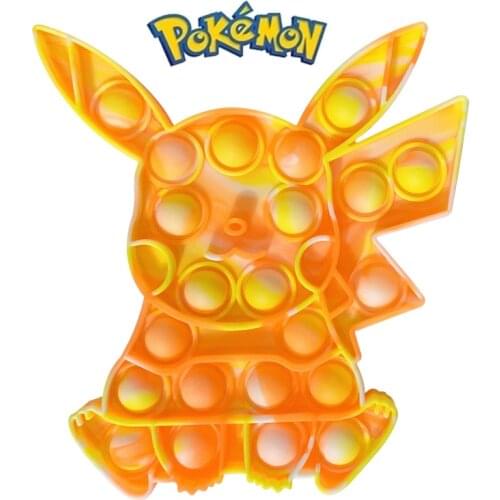 Kawaii Pokemon Pikachu Anime Figure Anti Stress Push Bubble Fidget Toys Keychain Antistress Reliever Child Birthday Xmas Gift