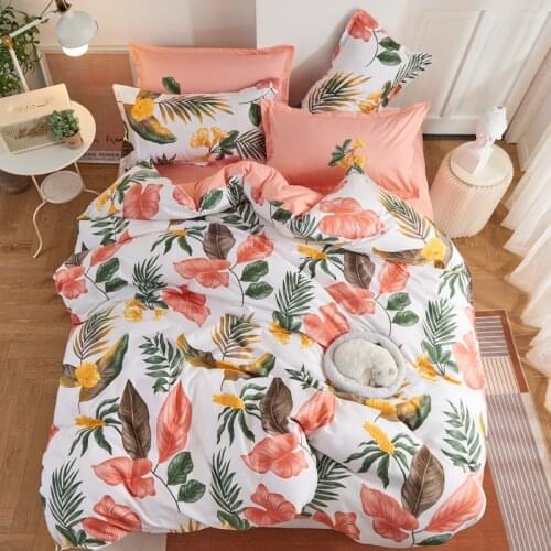 Tropical Plant Bedding Set Adult Kid Duvet Cover Flat Sheets And Pillowcases Comforter Child Bed Line Set Full Queen Size