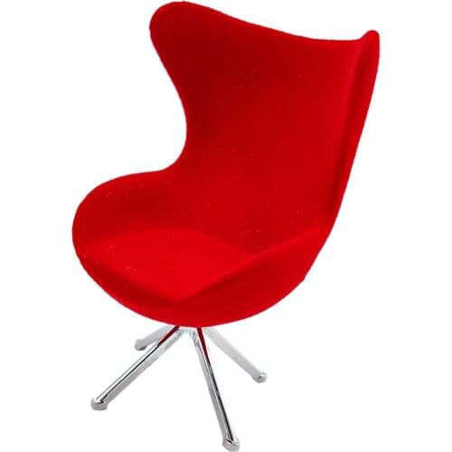 Dollhouse High Back Chair 1:12 Dollhouse Miniature Garden Outdoor Furniture Chairs Model Toys Red