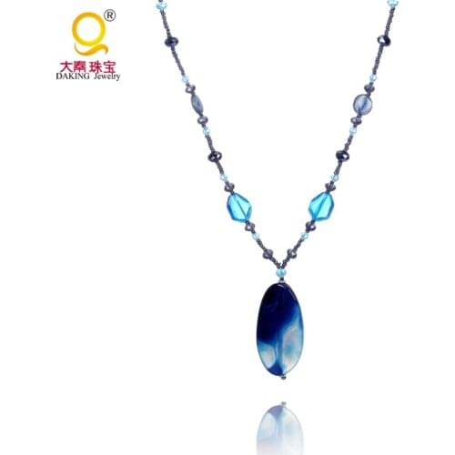 Hot fashion stone pendant necklace crystal bead women necklace multi color necklace jewelry choker chain necklace