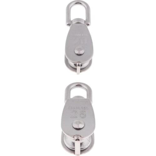 M20 M25 Single Pulley Sheave Block Swivel Eye - 304 Stainless Steel Hardware