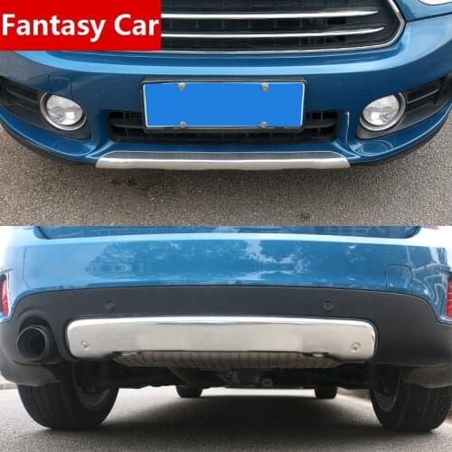 Matte / Chrome Front Rear Car Bumper Guard Bar Protect Trim Plate for Mini Cooper Countryman F60 2017 2018 2019 Exterior Styling