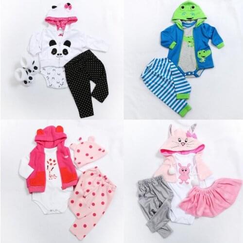Cute Reborn Baby Doll Clothes Fit for 18-19 inch/23-24inch Reborn Baby Dolls Dress Accessories bebes reborn menina boneca
