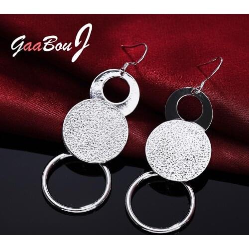 Fashion 925 Sterling Silver Abrazine Circle Dangle Earrings For Women 2021 Weddings Luxury Designer Jewelry GaaBou Jewellery