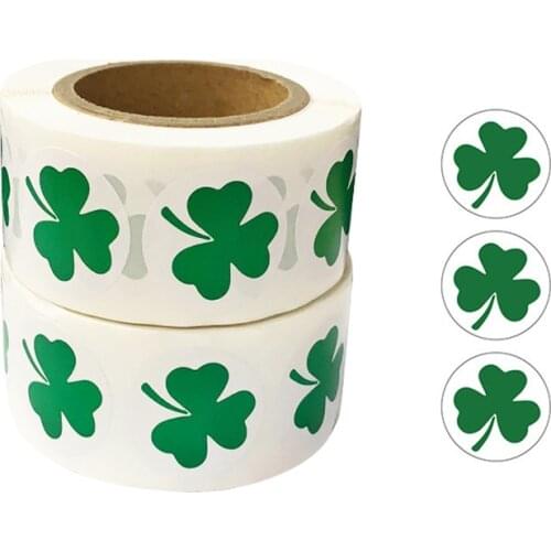 100-500pcs St. Patricks Day Clover Stickers Shamrock Seal Labels Stickers Adhesive Label for Gift Decor and Stationery Sticker