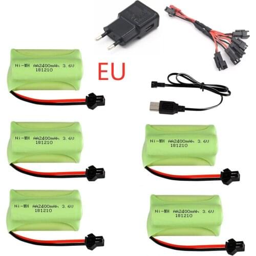 3.6V 2400mah Ni-MH Battery + 3.6v Charger For Rc toy Car Tank Boat Gun Aa NiMH Battery 700mah 3.6v Rechargeable Battery Pack