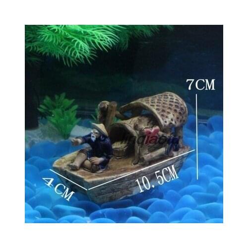 New ceramic sailboat fish tank environmental protection fishing non-toxic Tao Jing smooth sailing small fishing boat