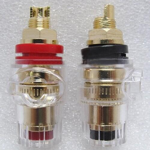 A pair Banana connector Gold-plated Banana plug sockets copper terminals for Speaker stereo