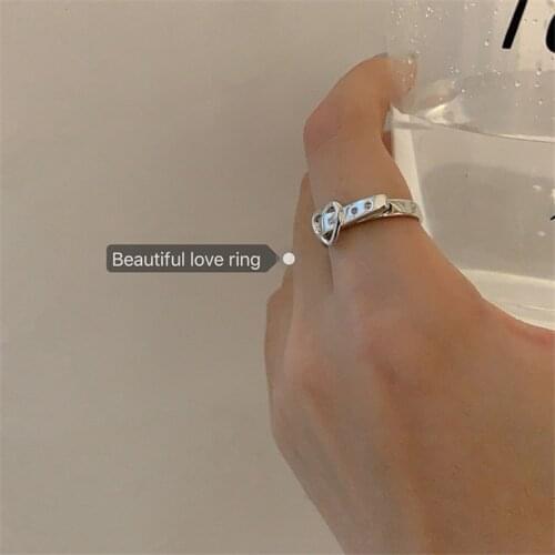 Love Belt Buckle Adjustable Ring Fashionable Personality All-Match Jewelry For Women Luxury Namour Charm Gift All Seasons
