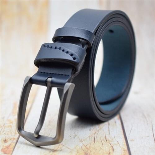 High Quality Men Belt Genuine Leather Blue/black/green/coffee/purple/red Designer Belt Alloy Pin Buckle Waist Belt 2021 Strap