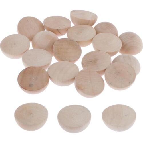 Split Wood Balls - 1.18 Inch Diameter (Pack of 20) Unfinished Wood Balls for Kids DIY Arts and Craft Supplies