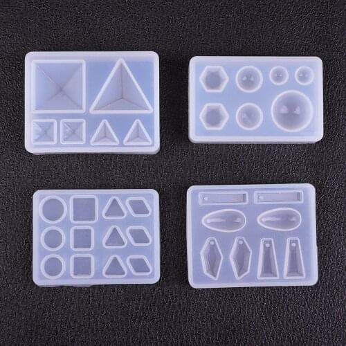Liquid Resin Silicone Mold DIY Geometric Triangle Mirror Craft Epoxy Resin For Jewelry Making Necklace Pendant Decorative Cake