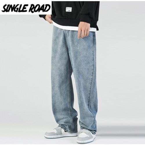 Single Road Loose Jeans For Men