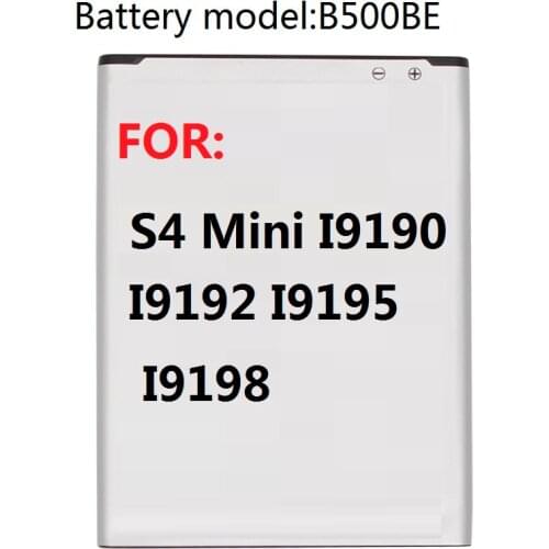 Replacement Battery B500BE For Samsung GALAXY S4 Mini I9190 I9192 I9195 I9198 S4Mini Battery 3 pins 1900mAh