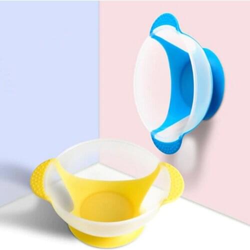 Children Toddler Baby Kids Feeding Lid Training Bowl with Spoon Binaural Child Feeding Tableware Plate Sucker Bowl
