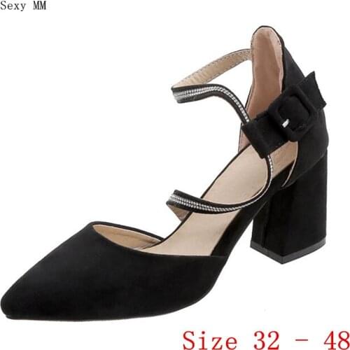 Women High Heels Pumps D'Orsay High Heel Shoes Stiletto Woman Party Shoes Kitten Heels Small Plus Size 32 - 48