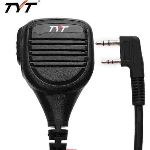 TYT IP54 2 Pin PTT Remote Rainproof Shoulder Speaker Mic Microphone for TYT MD-380 MD-390 TH-UV8000D/E Walkie Talkie MD-380G