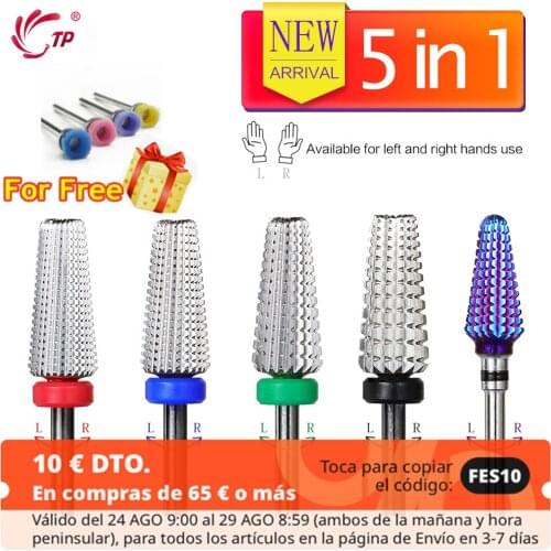Tungsten 5 in 1 Nail Drill Bits Nail Mills Cutters For Manicure Nails Accessories For Electric Nail Drill Machine Polish Tools