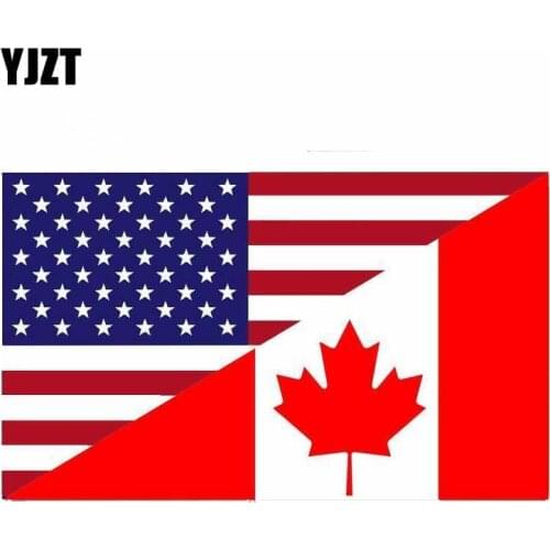 YJZT 13.4CM*8CM Motorcycle Flag Usa Canada Funny Car Sticker Styling Decal 6-0546