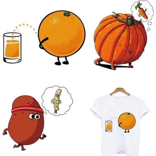 Funny fruit stripes Iron-on transfers for clothing heat transfer stickers custom patches free shipping products from aliexpress