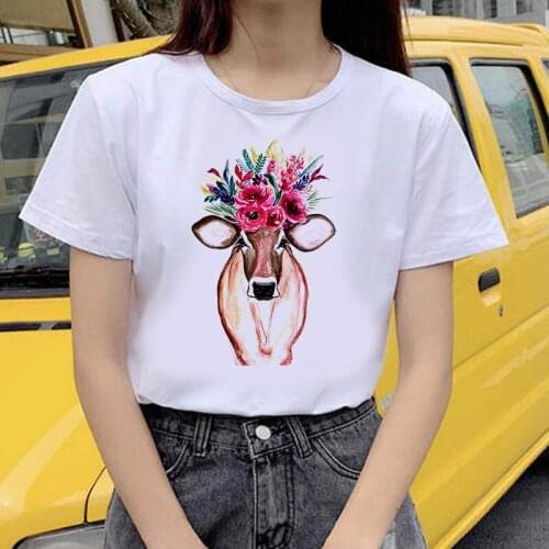Summer Women T-shirt 2020 Fashion Flowers butterfly pattern Printing Tshirt Harajuku Leisure Streetwear Female Clothing Tshirt