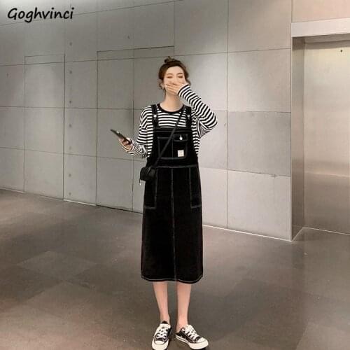 Sleeveless Dresses Women Square Collar Pockets Fashionable Chic Denim Strap Vestidos Mujer Korean Style Student Design Harajuku