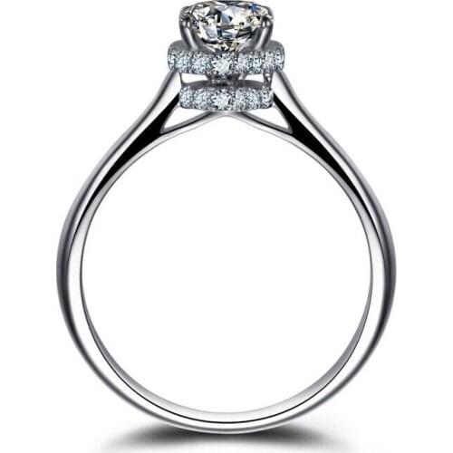 Size 5-8 0.5ct Solitaire Fashion Jewelry Soild 925 sterling silver 5A CZ Gem Simulated stones Engagement Wedding Band Ring gift