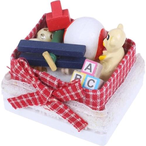 1Pc New DIY 1:12 Dollhouse miniature bear toy box model toys for doll house decoration Table Furniture Toy Sets