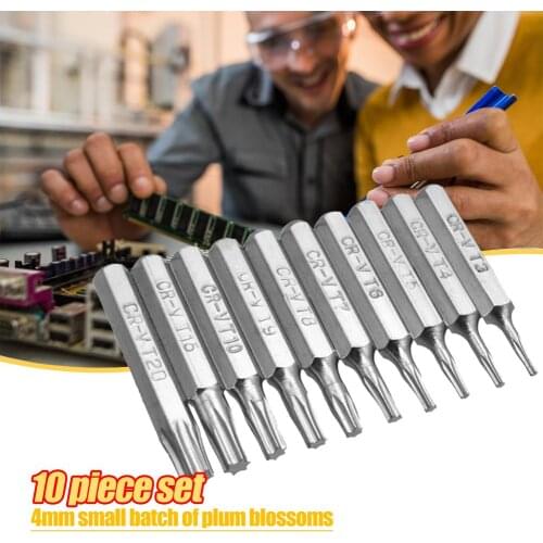 10pcs Repair Mobile Phone Bit CR-V Torx Bits Set Screwdriver Drill Bit Hand Tools T3 T4 T5 T6 T7 T8 T9 T10 T15 T20