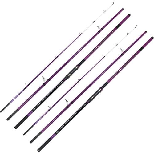 2pcs/pake 4.25M 100-250g lure Weight 3section carbon fiber power fast action surf carp rod beach far shot casting rod