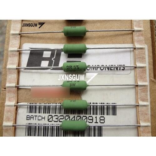20PCS NEW Original PH BC AC03 5% 3W2R 5x12.5MM green resistance 3W 2R Film Resistor 2R 3W 2ohm