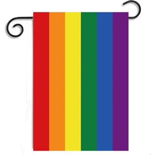 45cmx30cm Rainbow Flags Lesbian Gay Pride LGBT Flag Home Decor Colorful Rainbow Polyester Garden Banner