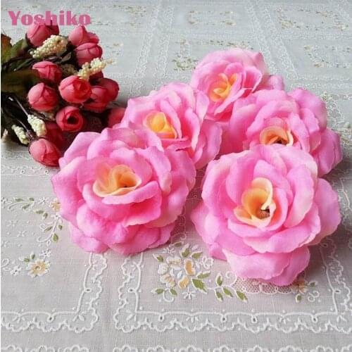 50PCS Artificial Peach Rose Silk Flowers Decoration for Wedding Party Home DIY Banquet Stage Decoration Fake Flowers