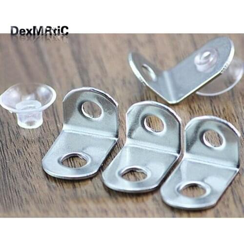 50pcs 21*14mm Stainless Steel Corner Bracket Fittings and Mini Sucker Angle L Breakets Connector for Furniture