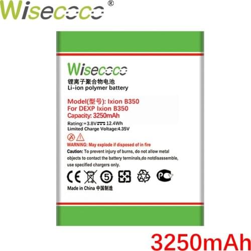 Wisecoco B 350 3250mAh Battery For DEXP Ixion B350 CellPhone High Quality New Replacement+Tracking Number