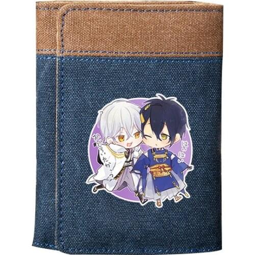 Anime Touken Ranbu Online Short Casual Canvas Cartoon Wallet Coin Pocket Purse Card Holders Men Cosplay Gift