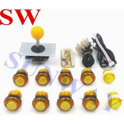 Free Shipping DIY Arcade KIT for arcade Sanwa style joystck and LED button interface USB 1 player MAME Interface USB to Jamma