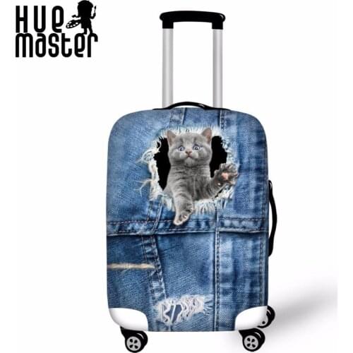 Luggage Case Cover Cat Dog Print Suitcase Protective Cover Polyester Elastic Fabric Travel Accessories 18-30" Suitcases Cover