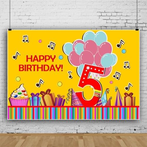 Childrens First Birthday Blue and Yellow Balloons Studio Prop Photography Background Cloth Kids Party Decors Photocall Backdrop