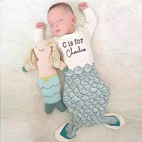 Personalized Summer Swaddle Baby Clothes Newborn Infant Evening Gowns Long Nightgown Custom Cotton Newborn Baby Sleeping Bag