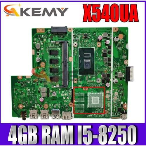 X540UA motherboard 4GB RAM I5-8250 CPU mainboard For ASUS X540UBR X540UB X540UA X540U X540 laptop motherboard Tested