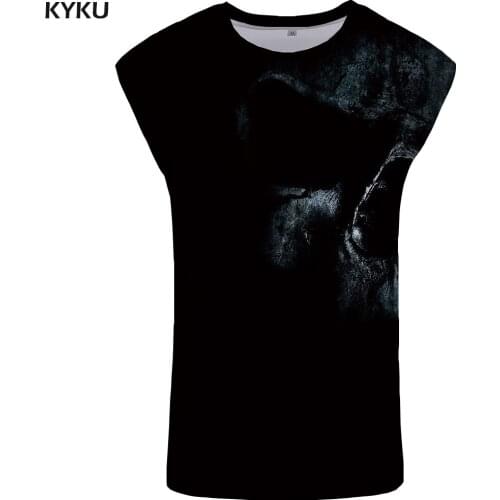 KYKU Skull Tank Top Men Black Singlet Devil Stringer Hip Hop Mens Bodybuilding Vest Ftness Clothing Sleeveless Shirt 2018