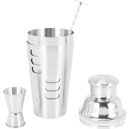 Cocktail Making Set,Cocktail Set with Boston Cocktail Shaker Rotation Recipe Guide Bar Bartender Tool Kit Built-In Strainer & Me