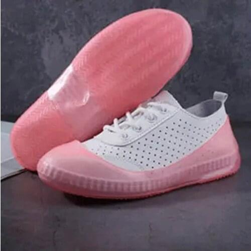Shallow Pink Reusable Rain Boot Cover Elastic Force Foldable Man And Woman Shoes Cover Concise Soft 2021