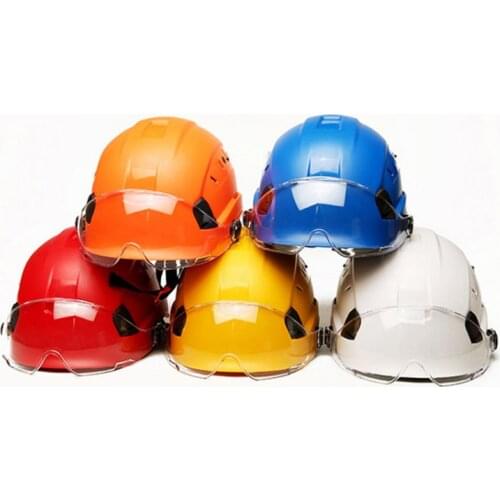 NEW Safety Helmet with Visor and Earmuff Kit Outdoor Rock Climbing Industrial Protection Rescue Hard Hat Cave exploration